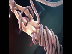 Pink-haired hentai chick got covered by tentacles